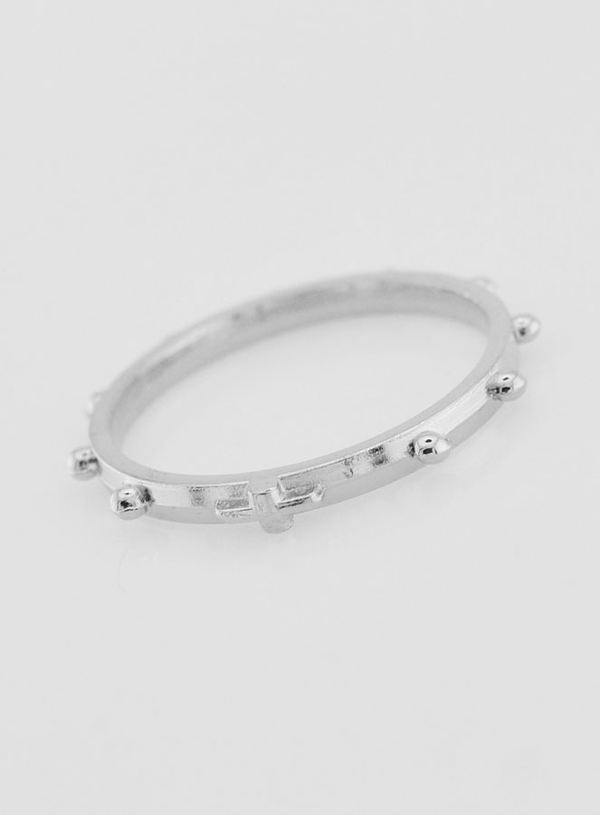 Anel Religioso Dezena Prateado - Tamanho 64 (pic 3)