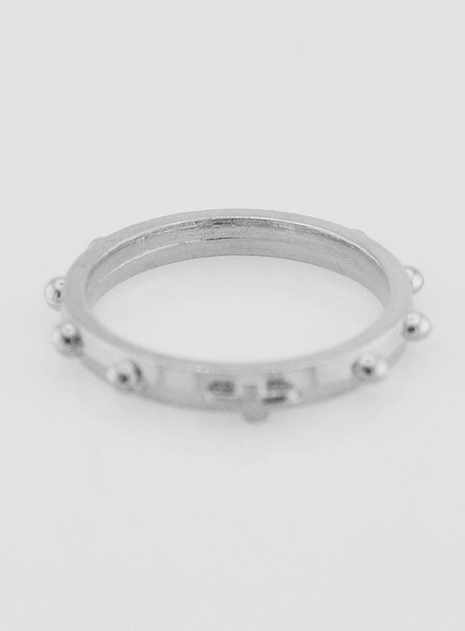 Anel Religioso Dezena Prateado - Tamanho 51 (pic 4)