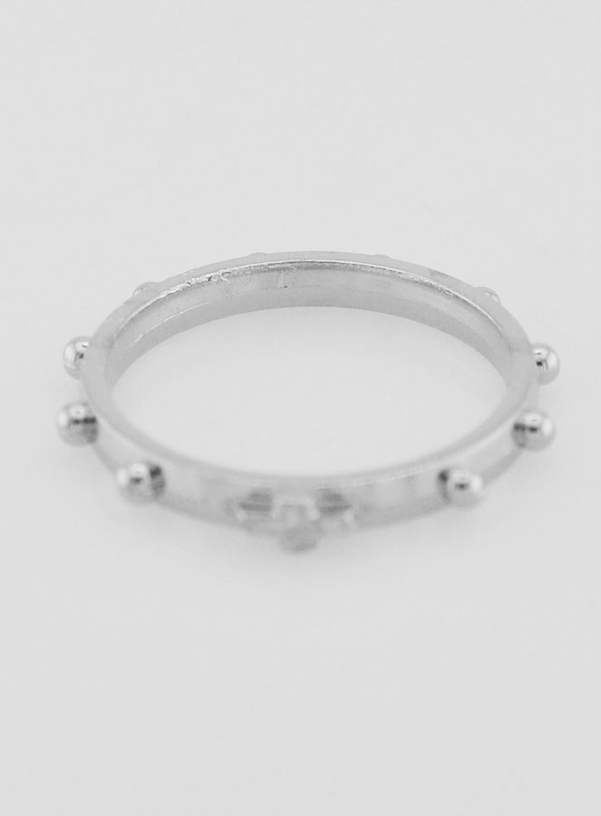 Anillo Religioso Decena Plateado - Talla 57 (pic 4)