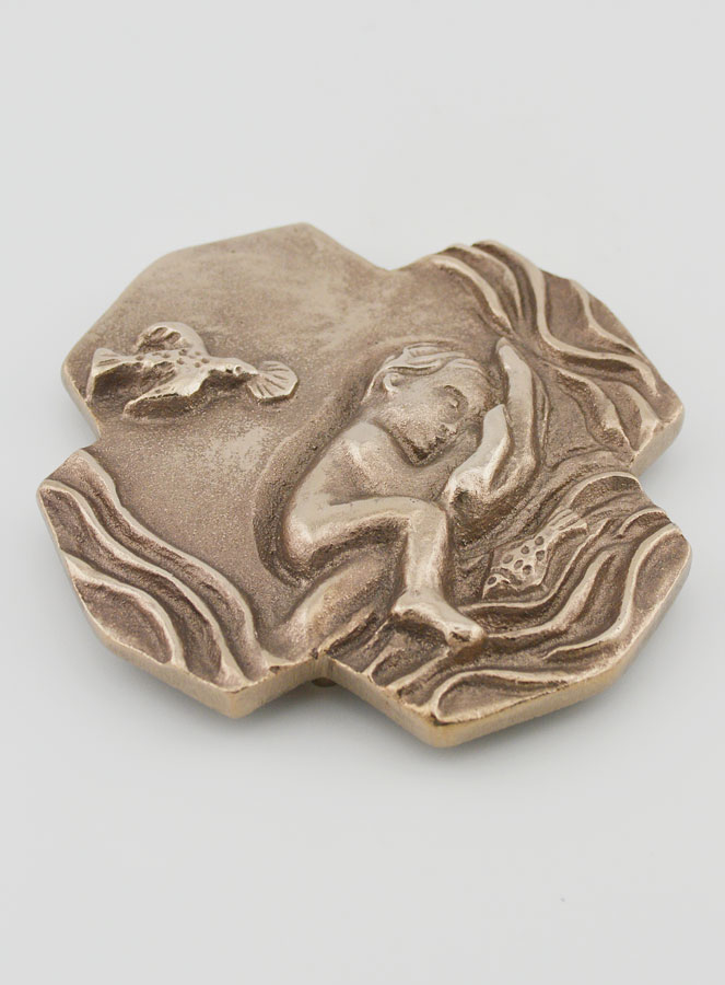 Cruz em Bronze Branco - Batismo - 10 cm (pic 3)