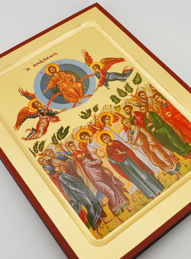 Icono Bizantino Ascensión de Jesucristo - 22 cm (pic 3)