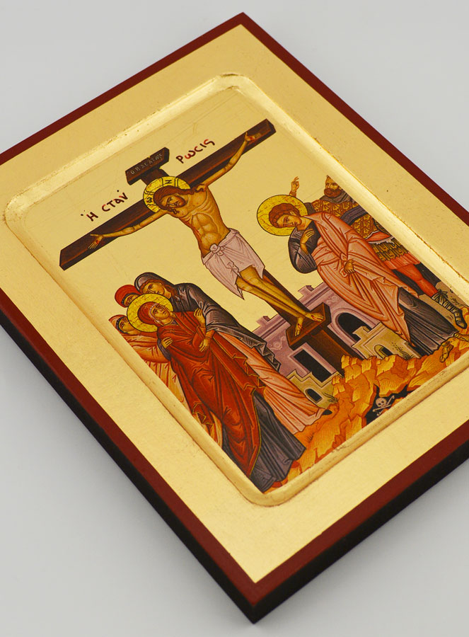 Icono Bizantino La Crucifixión - 17 cm (pic 3)