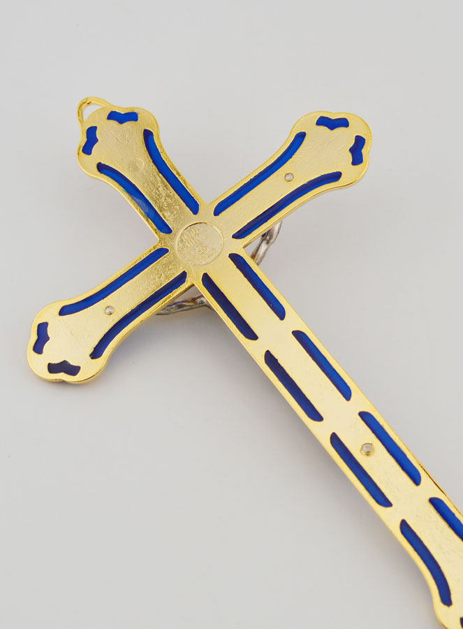 Crucifixo Vitral em Metal Dourado – 17 cm (pic 4)