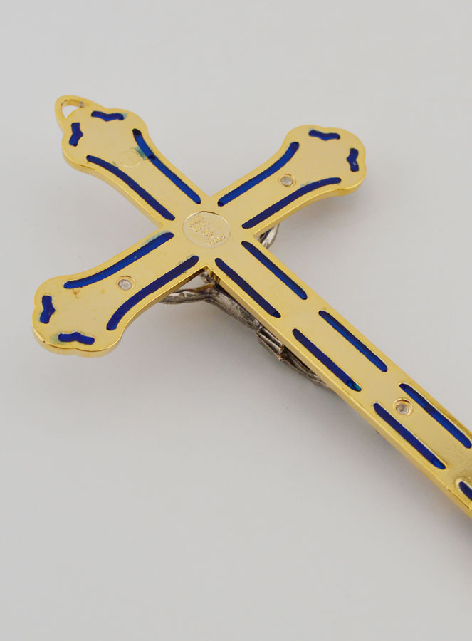 Crucifixo Vitral em Metal Dourado - 13cm (pic 4)