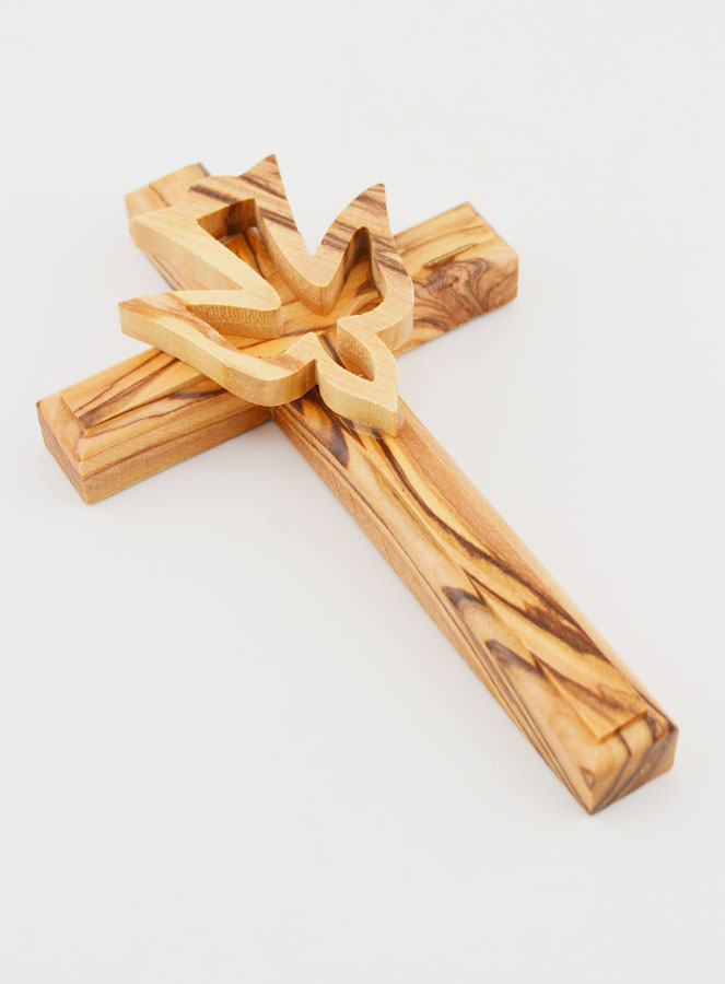 Cruz Crucifijo del Espíritu Santo de Madera de Olivo - 12 cm (pic 3)