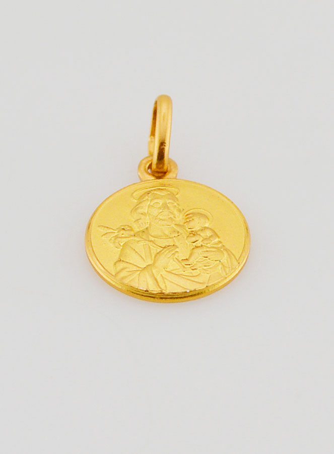 Medalla San José Chapada en Oro  - 12 mm (pic 2)