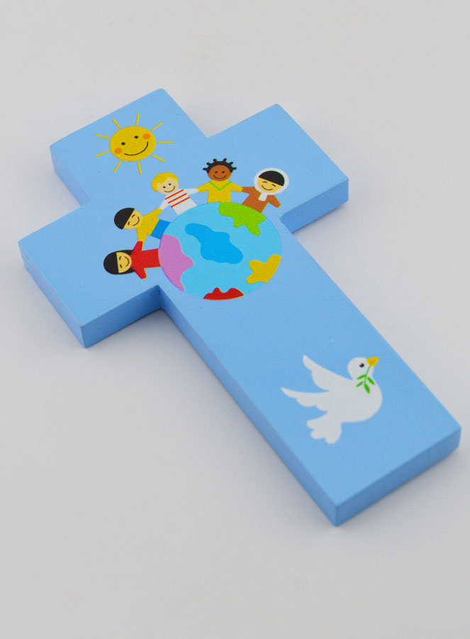 Cruz de Madera Niños del Mundo Azul (pic 3)