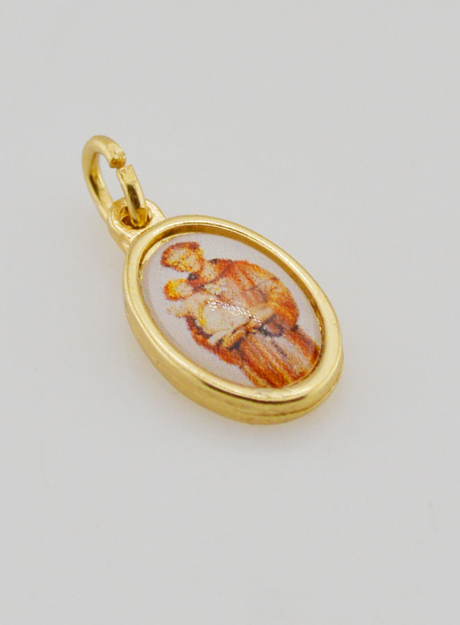 Medalha Santo António de Pádua Dourada - 14 mm (pic 3)