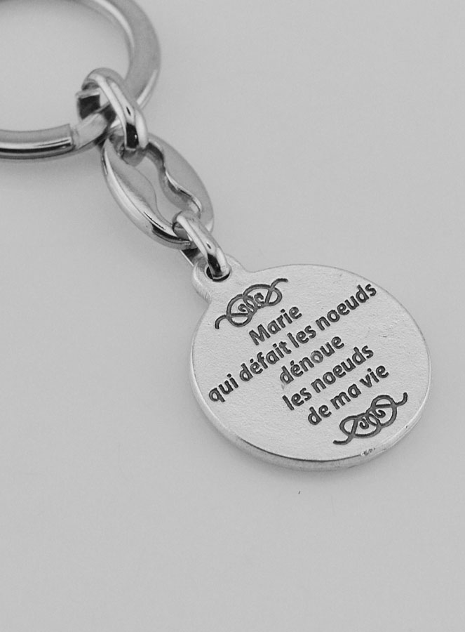 Llavero de María Destatanudos Plateado con Oración (pic 4)