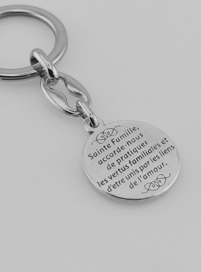 Llavero de la Santa Familia Plateado con Oración (pic 4)