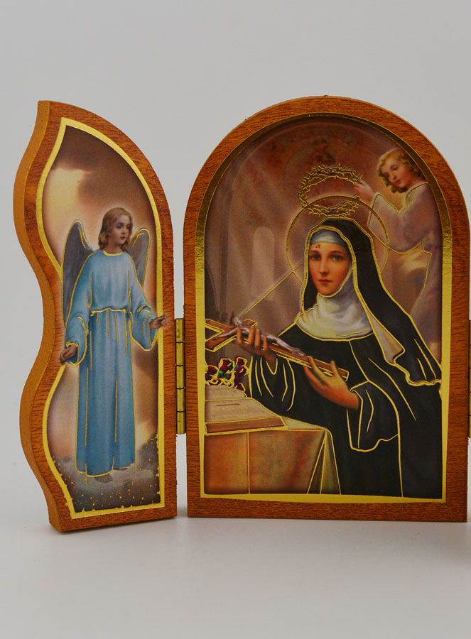 Icono Tríptico Santa Rita de Cascia - 12 cm (pic 4)