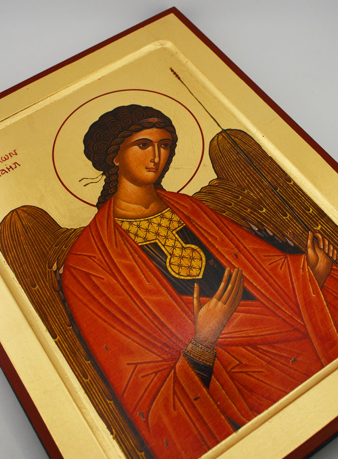Icono Bizantino San Miguel Arcángel Rojo - 30 cm (pic 3)