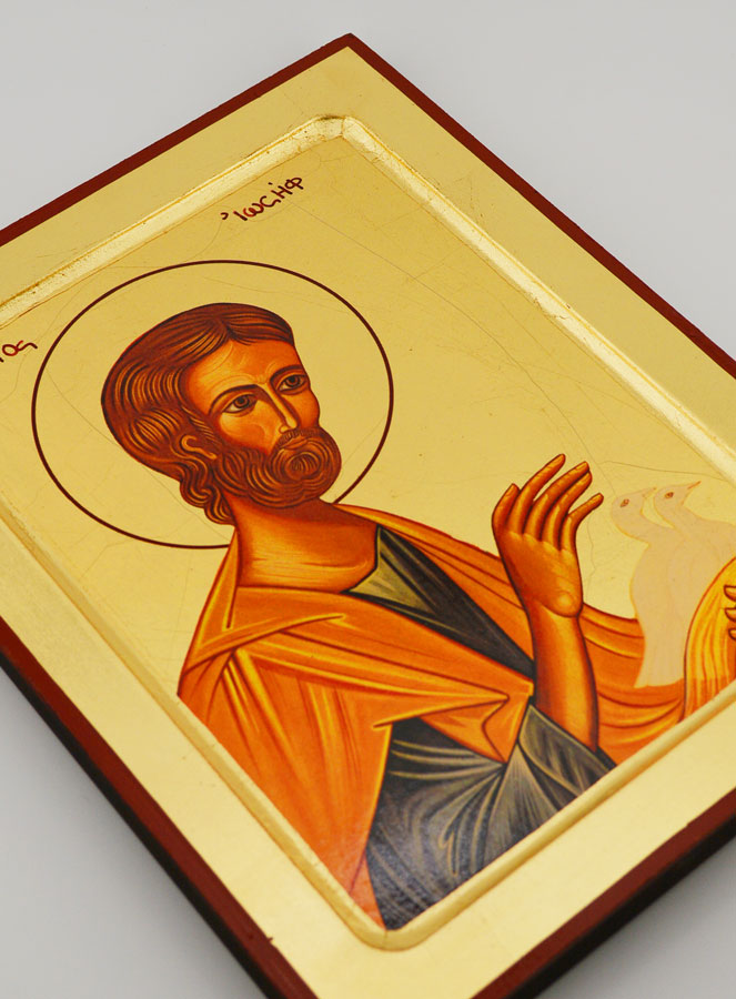 Icono Bizantino San José con las Palomas - 22 cm (pic 3)