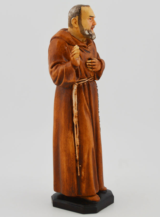 Estatuilla de San Padre Pío Policromada Pintada a Mano - 15 cm (pic 4)