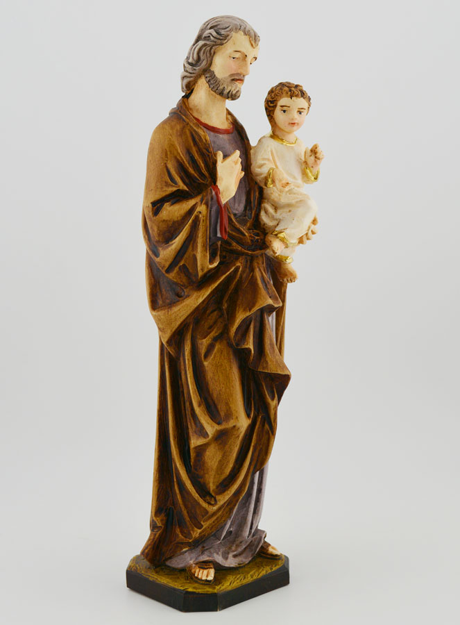 Estatuilla de San José Policromada Pintada a Mano - 22 cm (pic 3)
