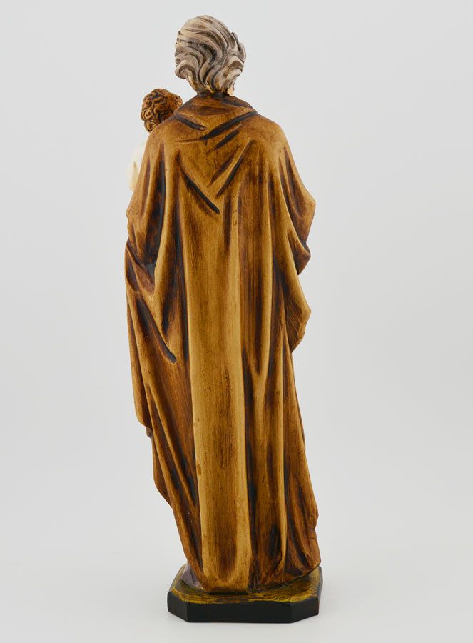 Estatuilla de San José Policromada Pintada a Mano - 22 cm (pic 4)