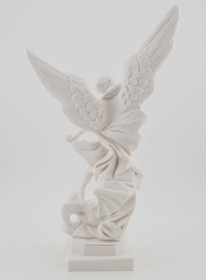 Estatuilla San Miguel Arcángel - Resina blanca - 20 cm (pic 4)