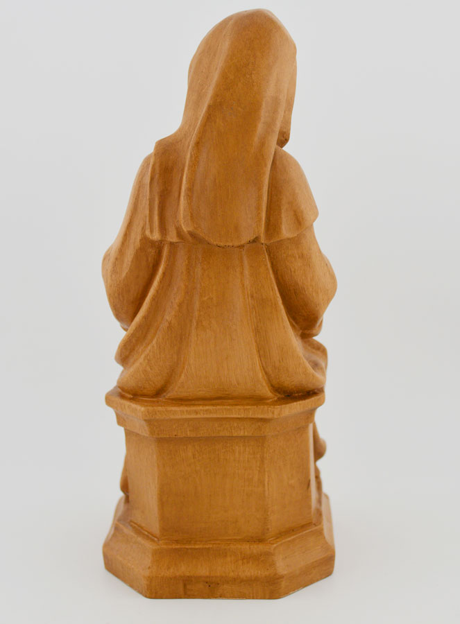 Estatuilla Virgen María con el Niño Jesús de las Uvas - Tono Madera - 18 cm (pic 4)