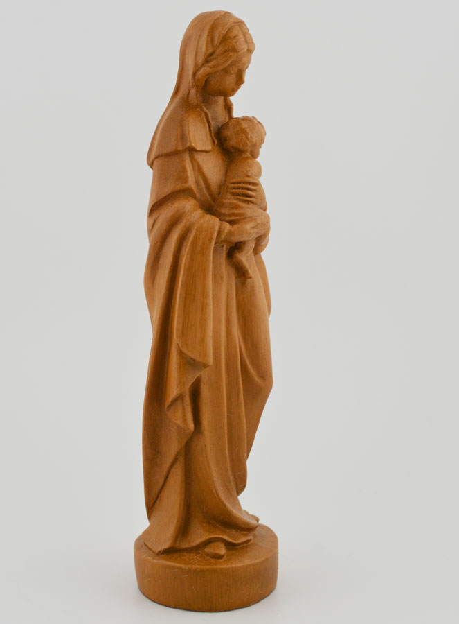 Estátua Virgem Maria com o Menino Jesus – Renascimento – Tom de Madeira – 16 cm (pic 3)