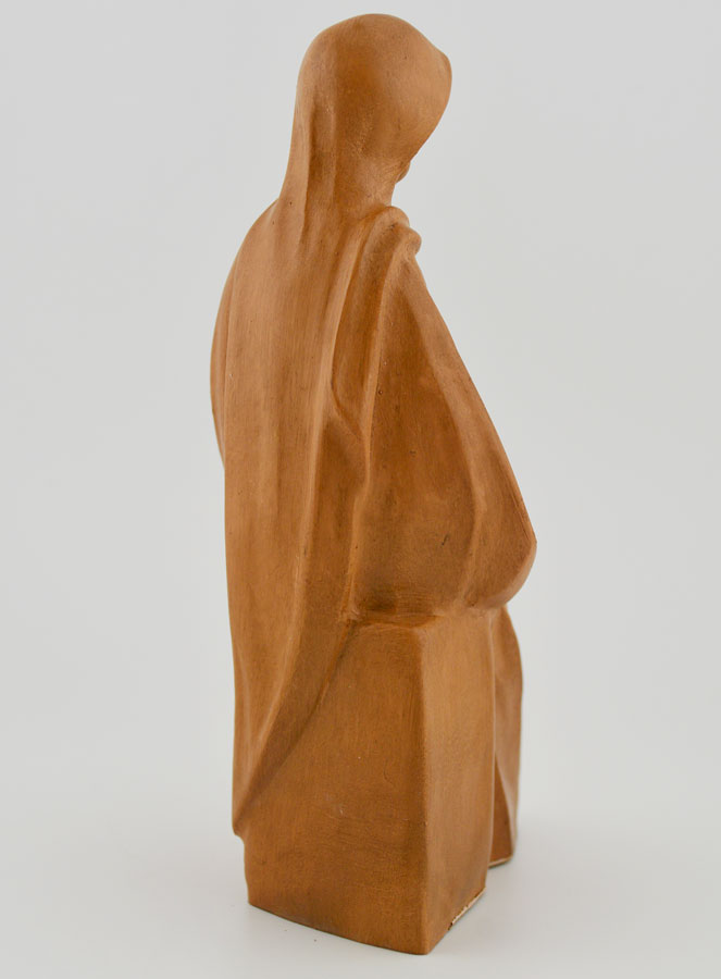 Estatuilla Virgen María Sentada con el Niño Jesús - Tono Madera - 16 cm (pic 4)