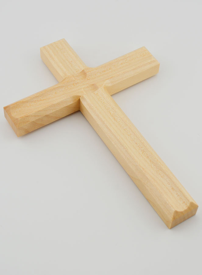 Cruz de Madera Blanca Artesanal y Esculpida- 17 cm (pic 3)