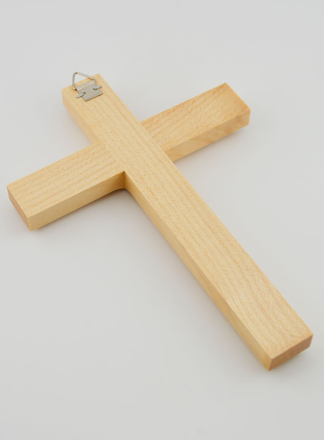 Cruz de Madera Blanca Artesanal y Esculpida- 17 cm (pic 4)