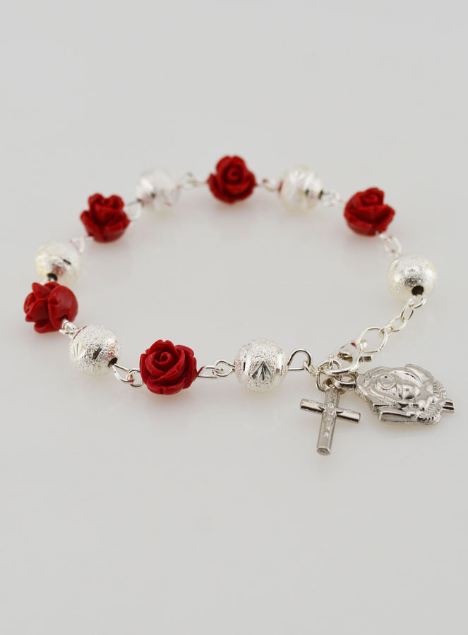 Pulsera Religiosa de Santa Teresa Perlas Labradas (pic 3)