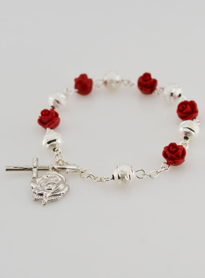 Pulsera Religiosa de Santa Teresa Perlas Labradas (pic 4)