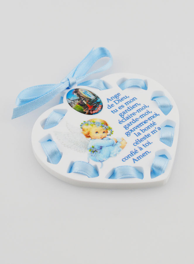 Icono Ángel de la Guarda Azul - Regalo de Bautizo Niño - 7 cm, (pic 3)