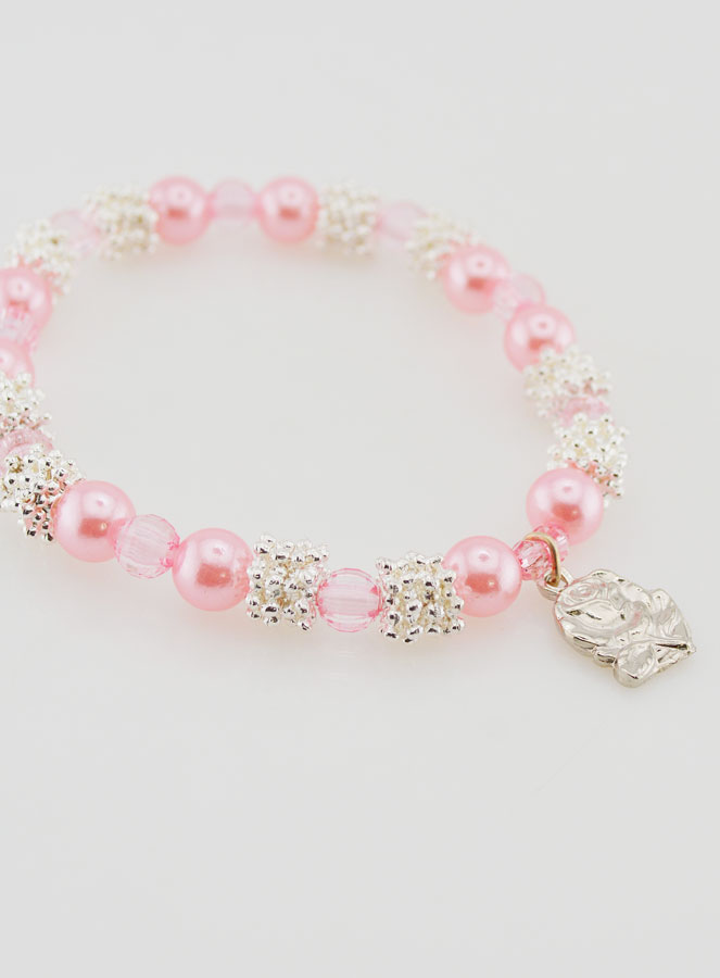 Pulsera Religiosa Medallas de Lourdes - Perlas Rosas (pic 3)