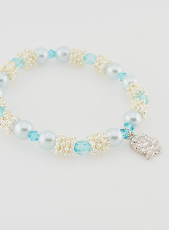 Pulsera Religiosa Medallas de Lourdes - Perlas Azules (pic 3)