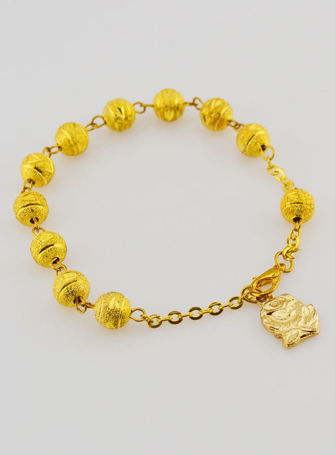 Pulseira Dezena de Lourdes – Contas Douradas – 19 cm (pic 3)