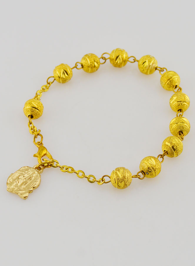 Pulseira Dezena de Lourdes – Contas Douradas – 19 cm (pic 4)