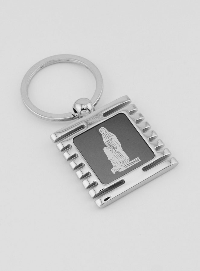 Porta-Chaves de Nossa Senhora de Lourdes Preto e Prateado - 3,5 cm (pic 3)