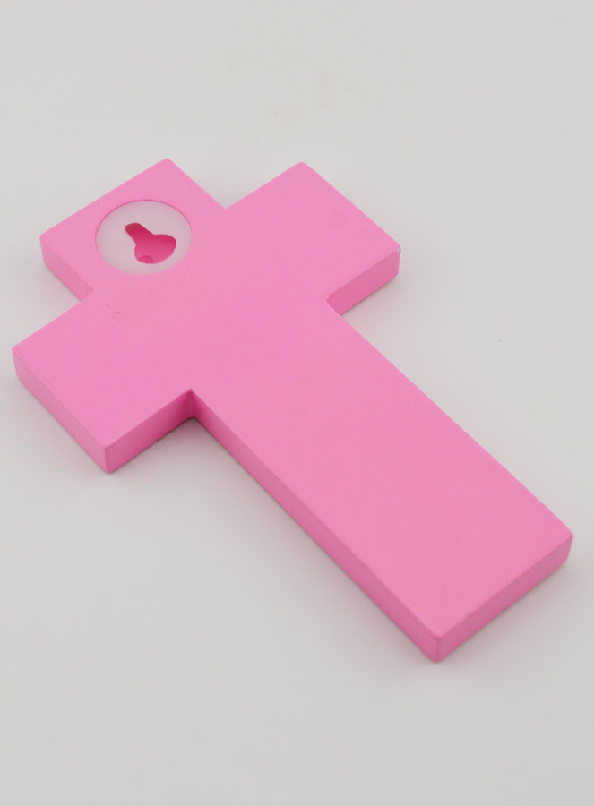 Cruz Infantil Paloma del Espíritu Santo Rosa - 12 cm (pic 4)