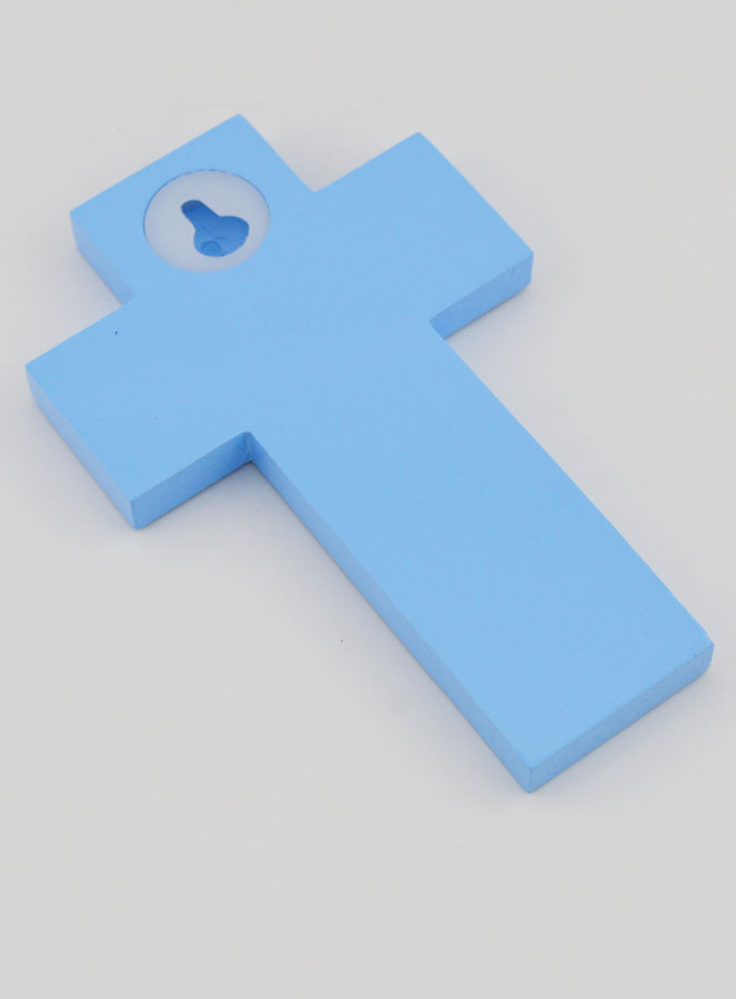 Cruz Infantil Pomba do Espírito Santo Azul - 12 cm (pic 4)