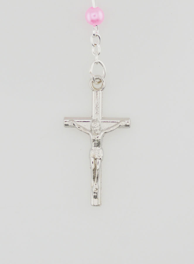 Terço de Lourdes em Pérolas de Madrepérola Rosa com Fecho (pic 3)