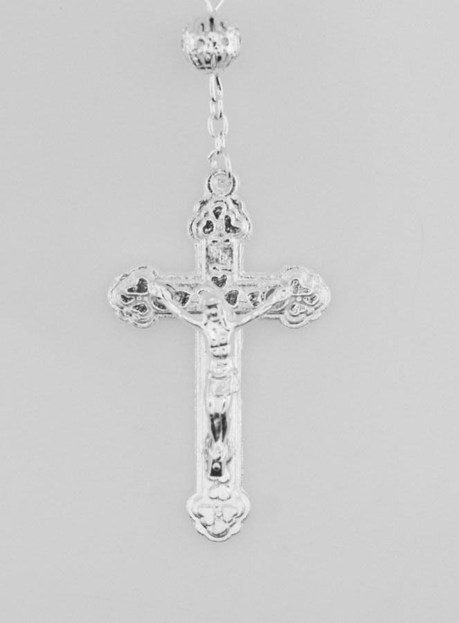Rosario de Cuentas de Plata Caladas - 65 cm (pic 3)