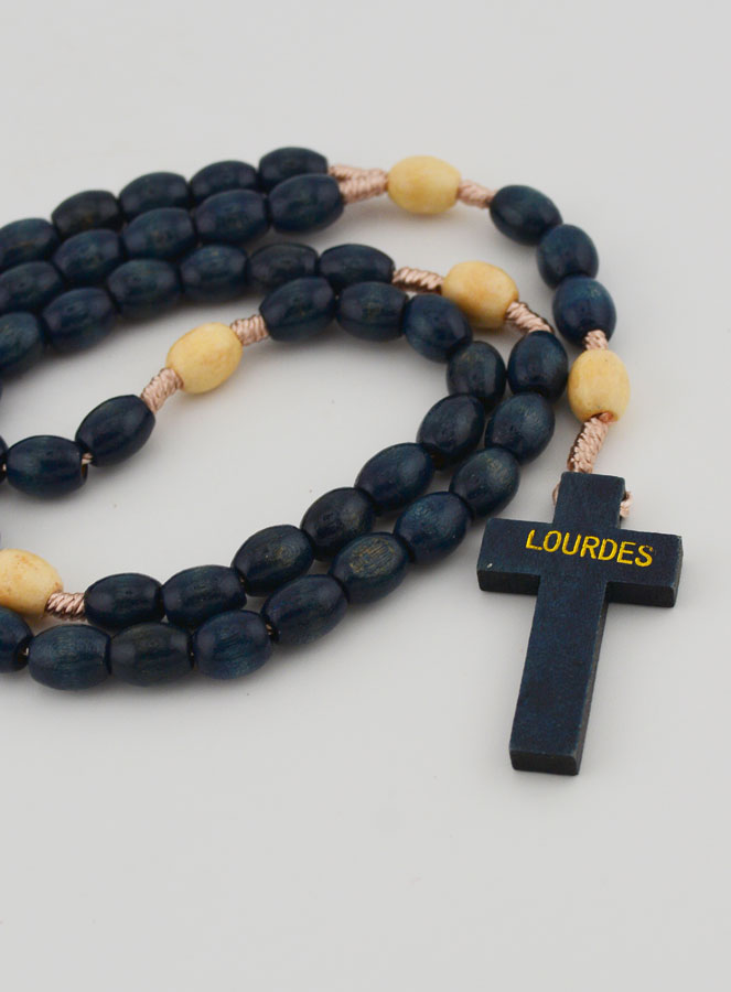 Rosario de Madera Oscura y Blanca - 50 cm (pic 3)