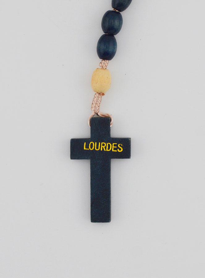 Rosario de Madera Oscura y Blanca - 50 cm (pic 4)