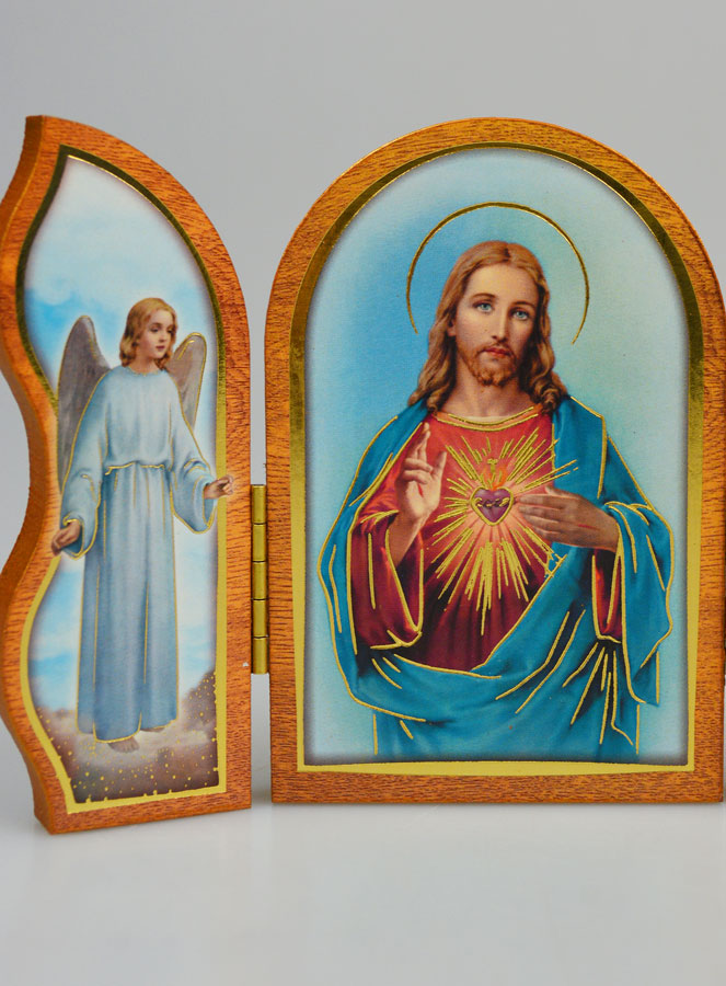 Icono Tríptico Sagrado Corazón de Jesús - 12 cm (pic 4)