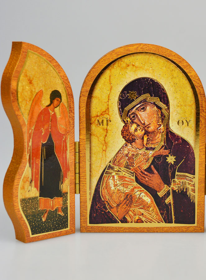 Icono Tríptico Virgen de Vladimir - 12 cm (pic 4)