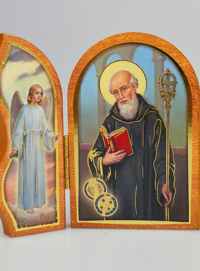 Icono Tríptico San Benito - 12 cm (pic 4)