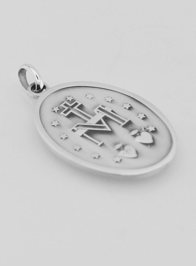 Medalla Milagrosa Festoneada de Plata de Ley - 35 mm (pic 4)