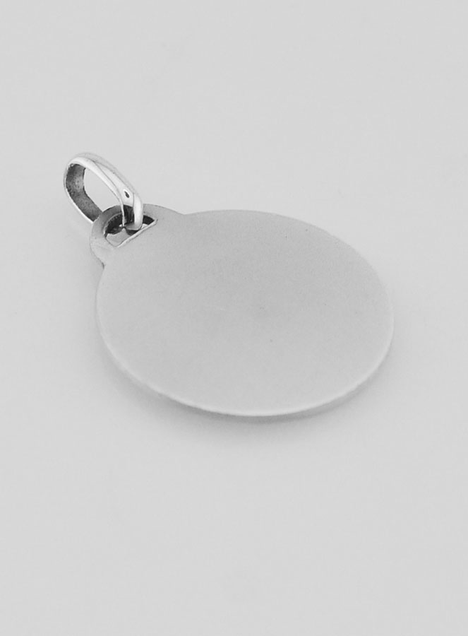 Medalla Virgen con Niño y Flores Plata de Ley- 18 mm (pic 4)