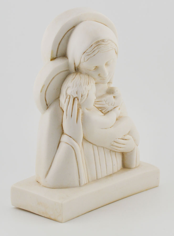 Estátua Virgem com o Menino Jesus - Tom Marfim - 15 cm (pic 3)