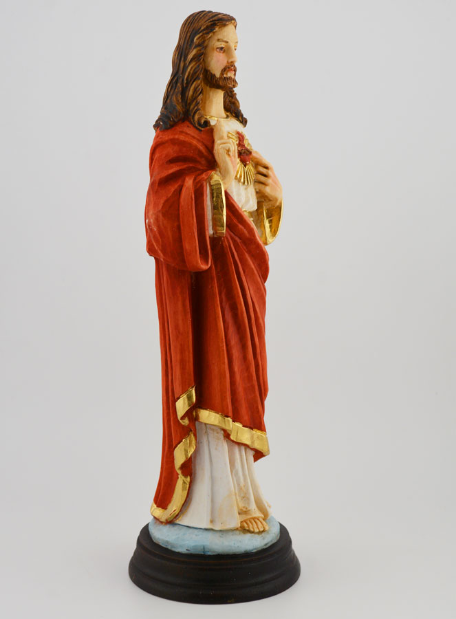 Estatuilla Sagrado Corazón de Jesús Pintada a mano - 25 cm (pic 3)