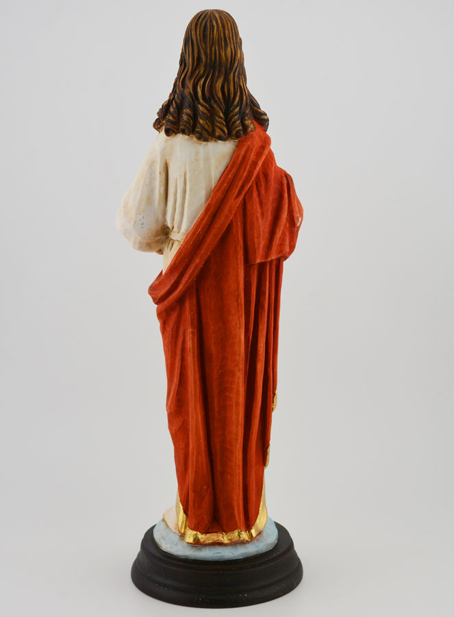 Estatuilla Sagrado Corazón de Jesús Pintada a mano - 25 cm (pic 4)