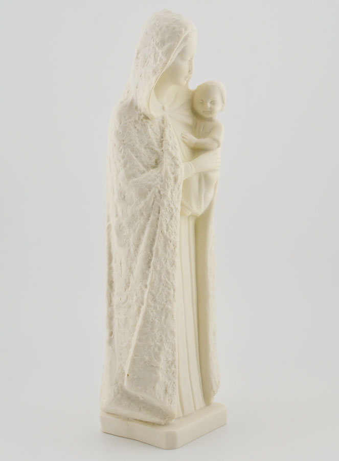 Estatuilla Santa Virgen María con el Niño Jesús - Tono Marfil - 25 cm (pic 3)