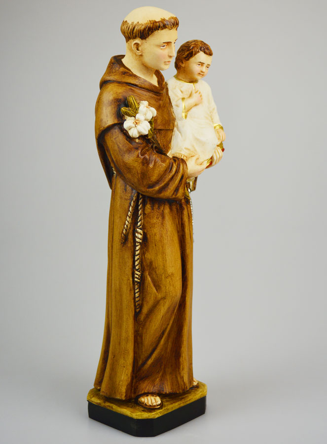 Estátua Santo António de Pádua Pintada à Mão – 30 cm (pic 3)